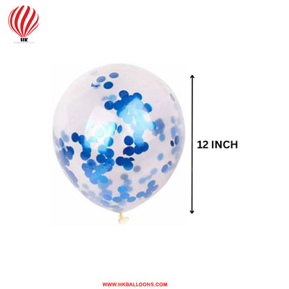 HK balloons Blue Confetti Balloons for Birthday Decoration for Boys,Girls & Kids/Party Decoration/Latex Balloons Decoration/Anniversary Decoration/Wedding Decoration (Blue Confetti, Pack of 10)