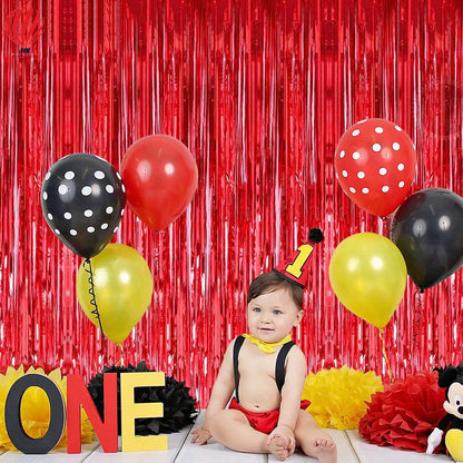 HK balloons Red Tinsel Fringe Curtain