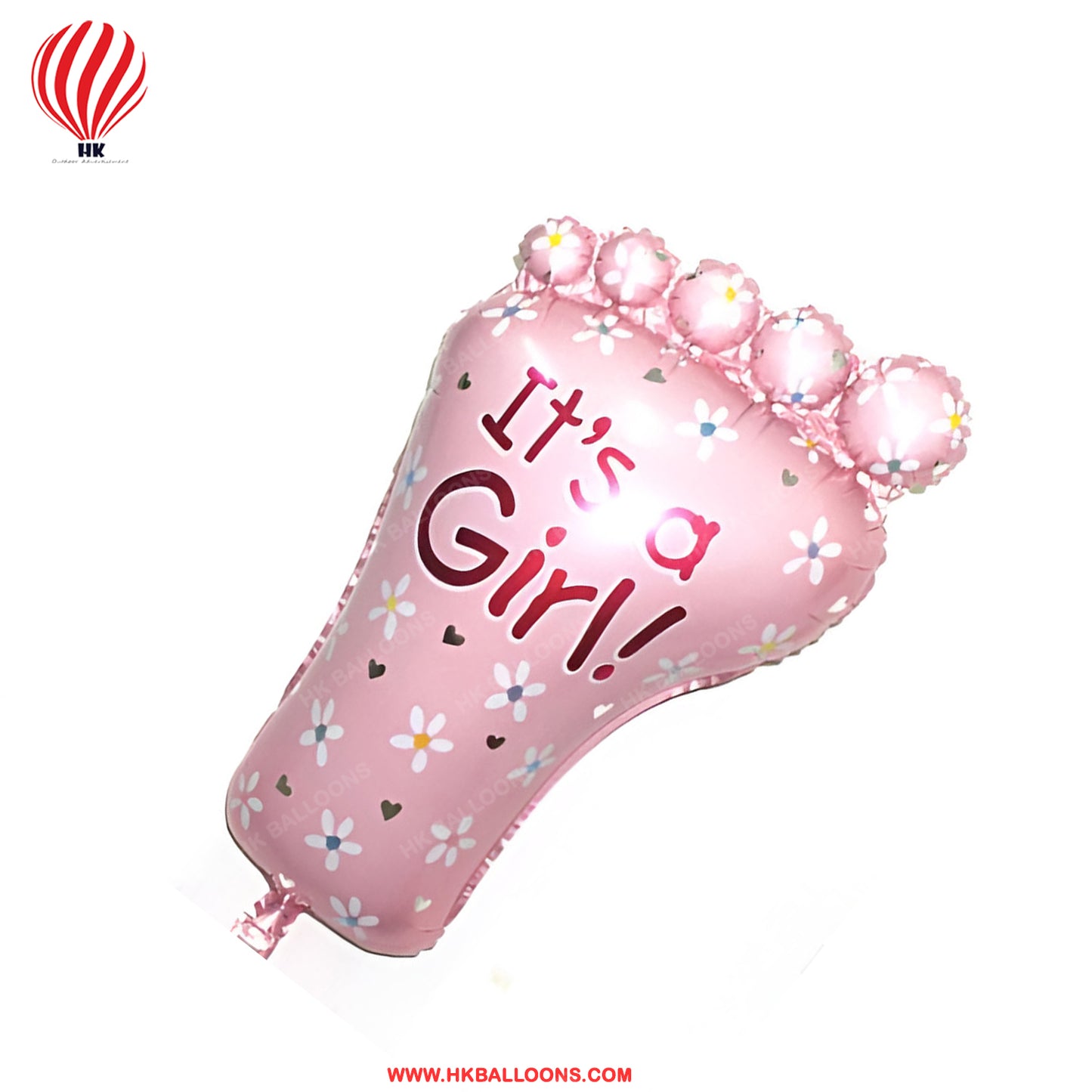 HK balloons  Baby Shower Feet Aluminum Foil Balloons Its a Girl Lovely Feet Balloon / 1st Birthday Decoration Material - Pack of 1 (Pink)