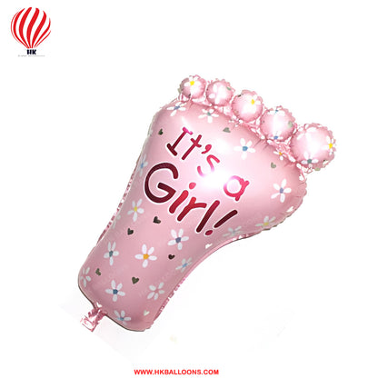 HK balloons  Baby Shower Feet Aluminum Foil Balloons Its a Girl Lovely Feet Balloon / 1st Birthday Decoration Material - Pack of 1 (Pink)