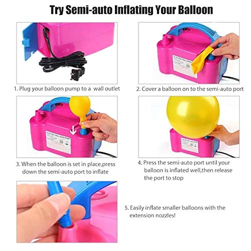 HK balloons Two Nozzles High Power Electric Balloon Inflator Pump Machine For Birthday Anniversary Baby Shower Party Decorations (Multicolor, Pack of 1)