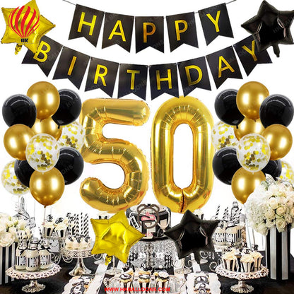 HK-balloons-50th Birthday Party Decorations Black and Gold 50th Birthday Number Balloons 50th birthday gifts for women men