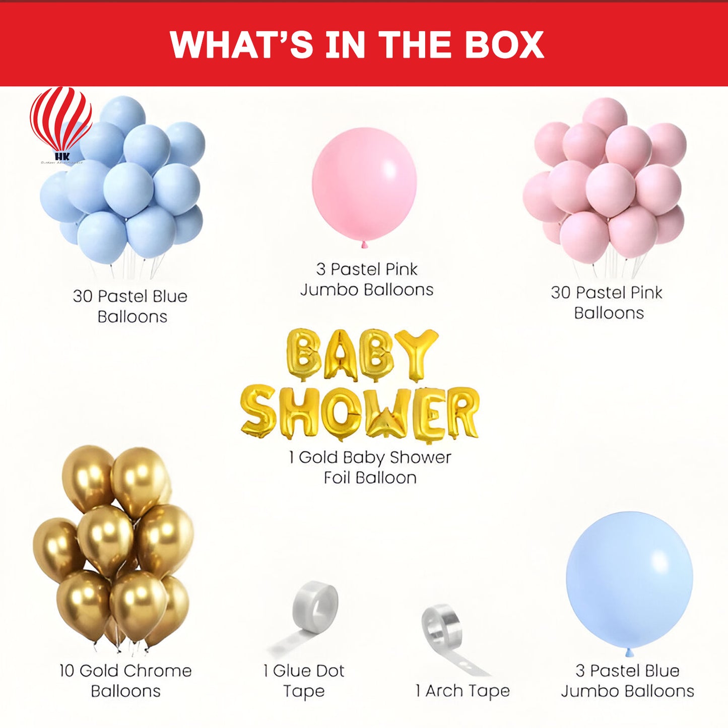 HK balloons Cherished Baby shower Decor kit