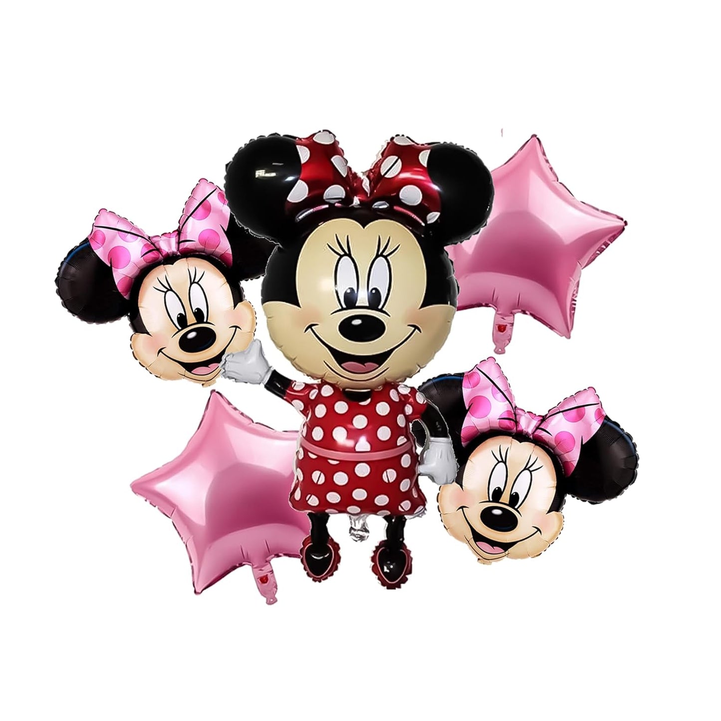 HK balloons Special you Cartoon character minnie foil balloon set for girls & kids Birthday party, baby shower, Namming cermony, Kids room decoration, Theme party decoration- pack of 5