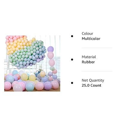 HK balloons Pack of 25 Pastel Latex Balloons For Birthday Baby Shower Anniversary wedding Decorations