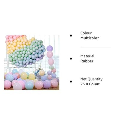 HK balloons Pack of 25 Pastel Latex Balloons For Birthday Baby Shower Anniversary wedding Decorations