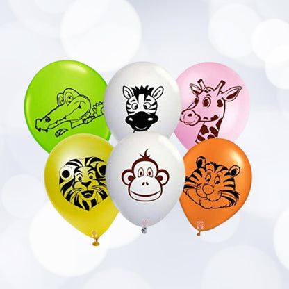 Hk Balloons Foil Jungle Theme Balloons For Animal Theme Birthday Party Supplies - Multicolor, Set Of 30 Pieces