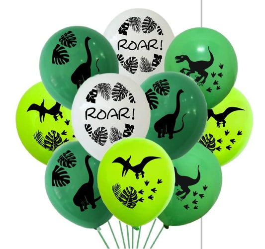 HK Balloons Pack of 30 Dinosaur Forest jungle Themed birthday decoration printed Balloons For Kids Birthday Baby Shower Party Jungle Item Printed Balloons