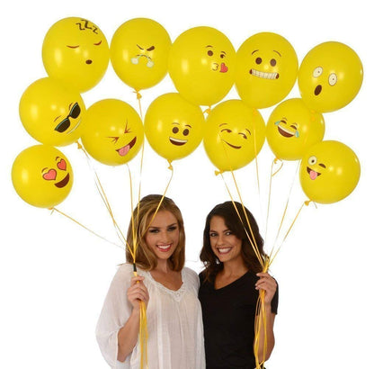 HK Balloons Smiley Balloon Printed Face Expression Latex Balloon 30 Pcs, Yellow/Emoji Balloon/Smiley Balloon/Birthday Decoration/Birthday return gifts for birthday anniversary decorations