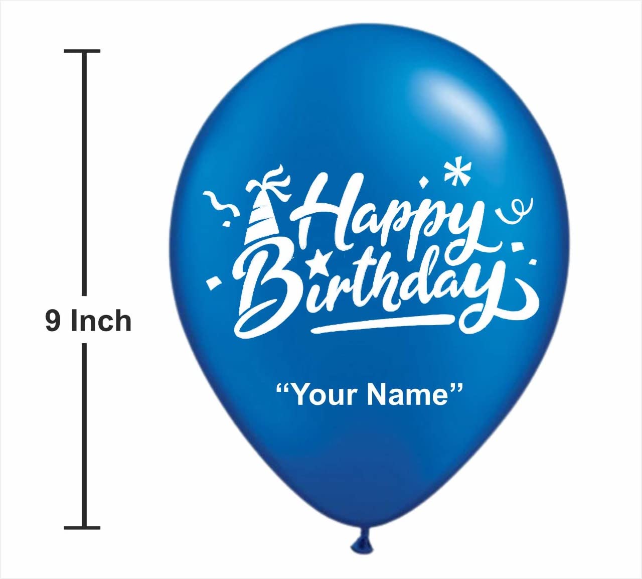 HK Balloons Personalized Birthday Party balloons with Birthday Boy/Girl Name (Pack of 30) (MULTICOLORED)