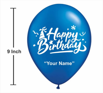 HK Balloons Personalized Birthday Party balloons with Birthday Boy/Girl Name (Pack of 30) (MULTICOLORED)