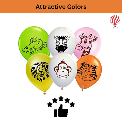 Hk Balloons Foil Jungle Theme Balloons For Animal Theme Birthday Party Supplies - Multicolor, Set Of 30 Pieces