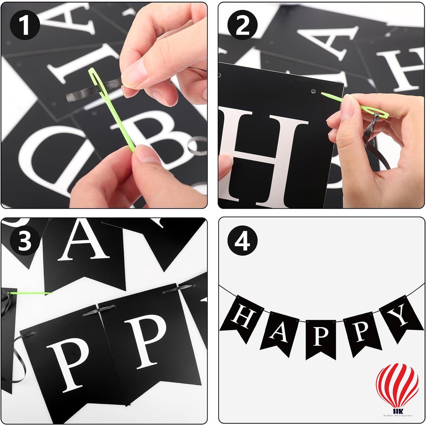 HK balloons Black Happy Birthday Banner Birthday Sign for Backdrop Happy Birthday Decorations for Men Women Black Birthday Party Wall Door Bunting Banner Flag Birthday Tea Party Supplies