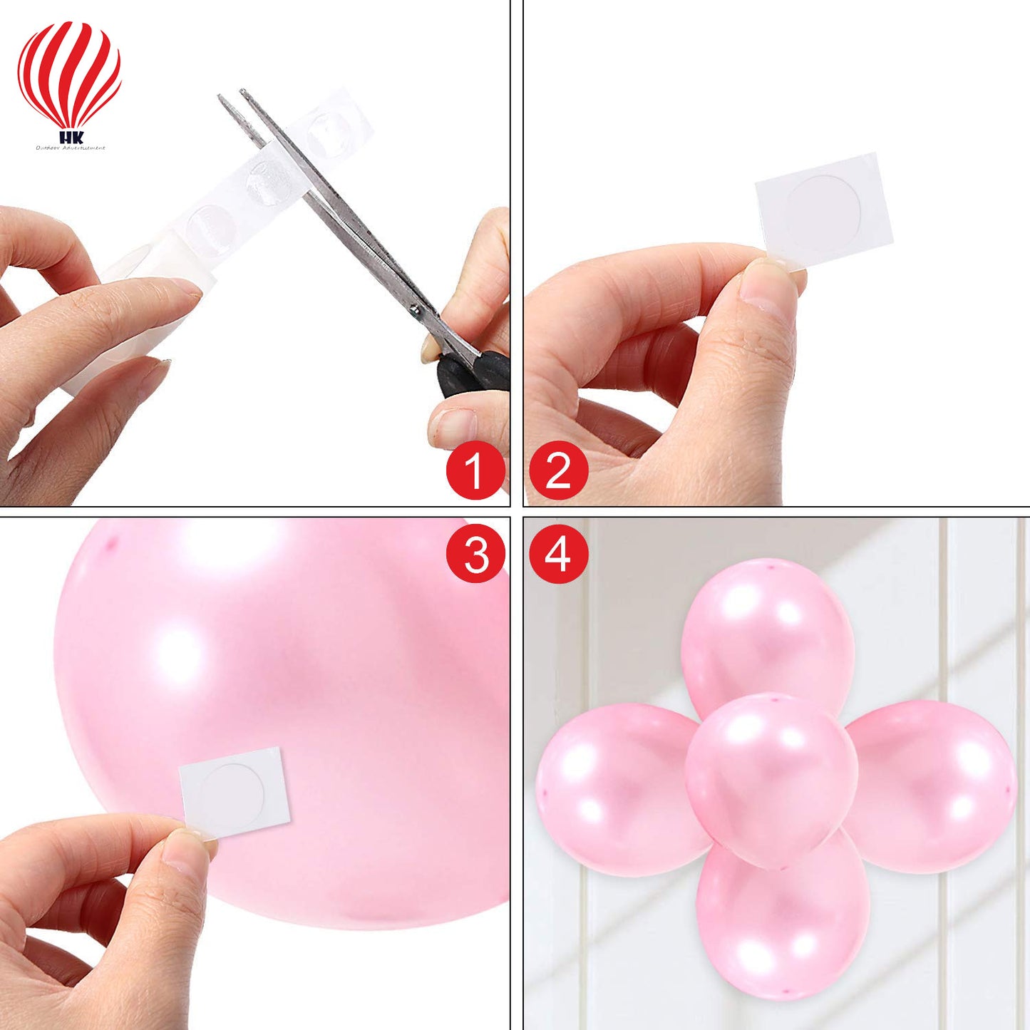 HK balloons Double Sided Balloon Glue for Dots Sticker Adhesive Point Tape, for Wedding, Christmas, Birthday Party, Home Decoration