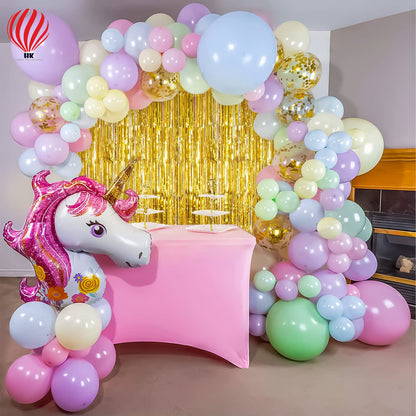 HK balloons Unicorn Theme Happy Birthday Decoration Items for Girls- 86pcs