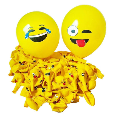 HK Balloons Smiley Balloon Printed Face Expression Latex Balloon 30 Pcs, Yellow/Emoji Balloon/Smiley Balloon/Birthday Decoration/Birthday return gifts for birthday anniversary decorations