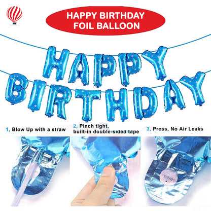 HK balloons 2nd Birthday Decoration Items Blue For Boys - 56Pcs Two Sweet Decoration - material latex, rubber, foil