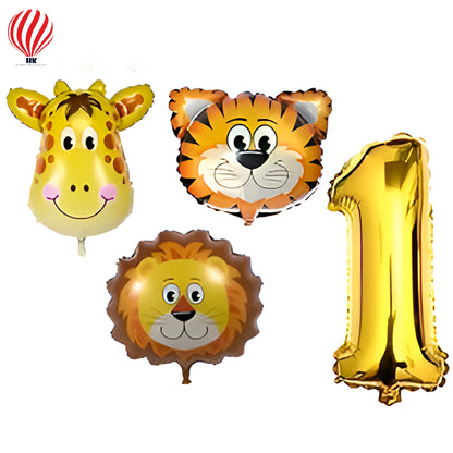 HK balloons Birthday Decoration kit for 1st Birthday Boys-23Pcs Jungle Theme Decoration / Bday Supplies Items Number Foil Baloons/1st Birth Day Props for Kids, Baby/Newborn Gifts Set(multi)