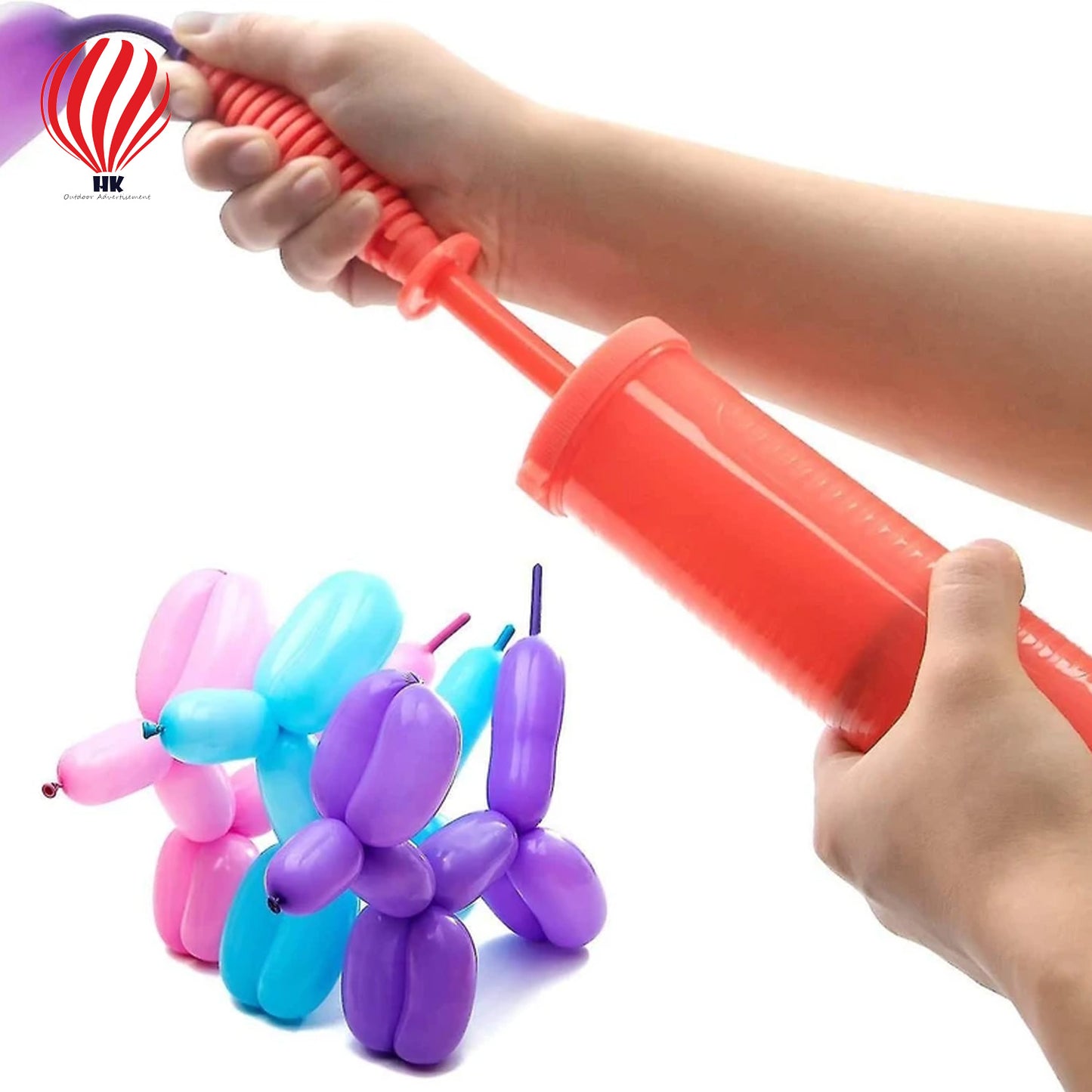 HK balloons Single Manual Balloon Hand Pump - Inflate Your Balloons Easily! | Handy Air Pump for Balloons | Perfect for Latex, Foil, Helium Balloons