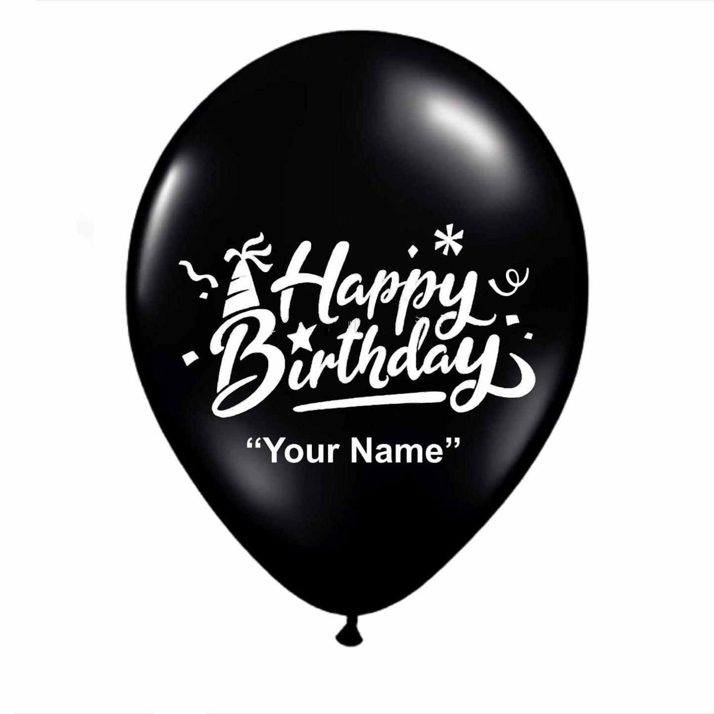 HK Balloons Personalized Birthday Party balloons with Birthday Boy/Girl Name (Pack of 30) (BLACK)