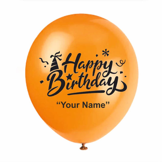 HK Balloons Personalized Birthday Party balloons with Birthday Boy/Girl Name (Pack of 30) (ORANGE)